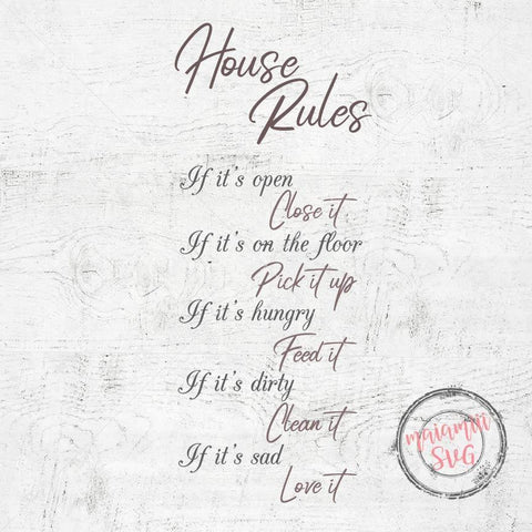 House Rules, Family Sign Svg, Home Sign Svg, DXF PNG Cut File SVG MaiamiiiSVG 