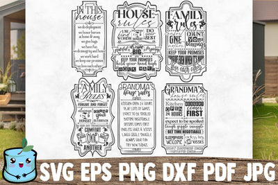 House Rules SVG Bundle | Family Cut files SVG MintyMarshmallows 