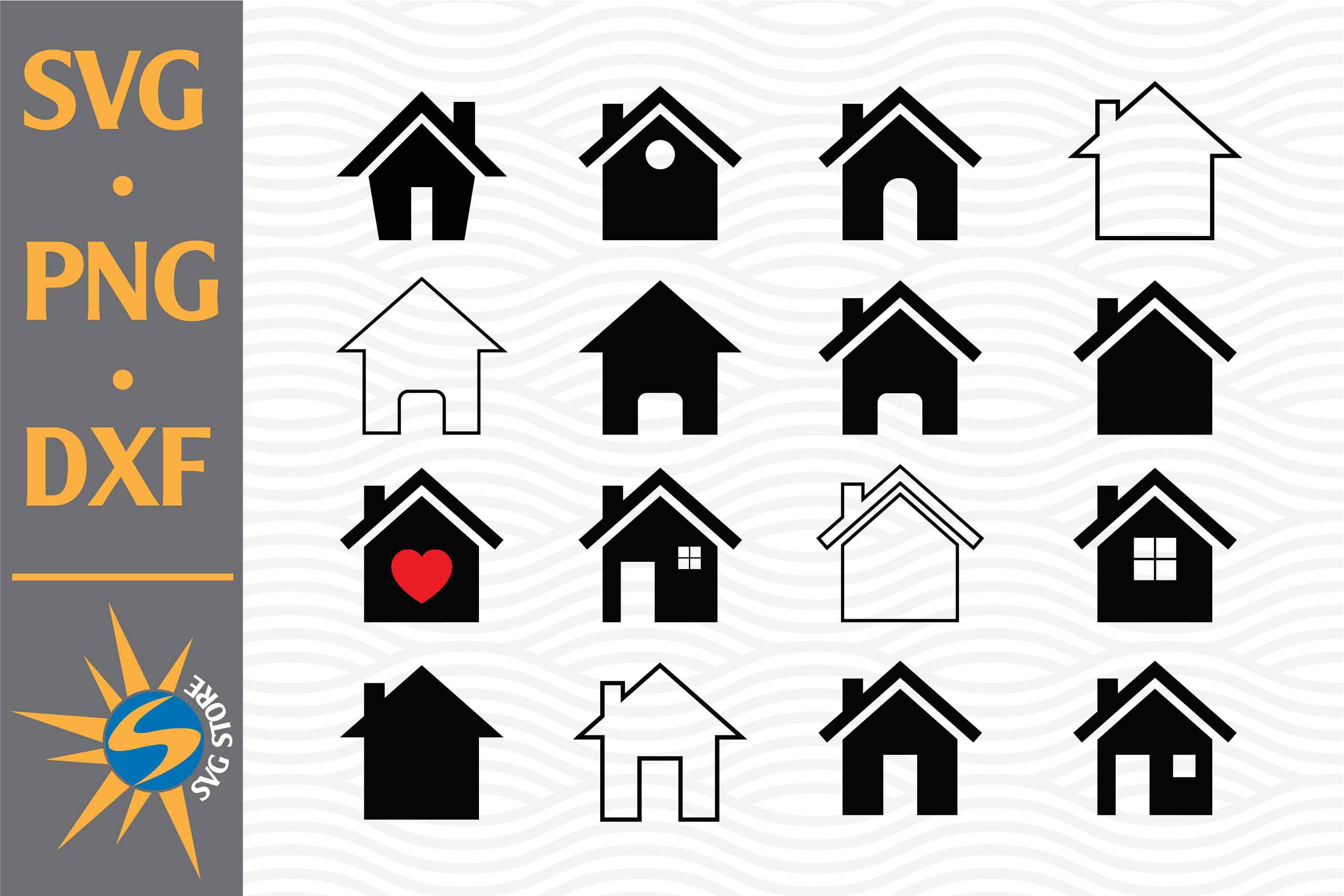 House Silhouette SVG, PNG, DXF Digital Files Include - So Fontsy