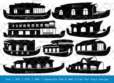 Houseboat SVG, Houseboat Silhouette, Boat House Svg, Boat Svg, Houseboating Svg, Lake Life Svg, River Life Svg, Houseboat Bundle SVG ETC Craft 