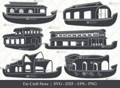 Houseboat SVG, Houseboat Silhouette, Boat House Svg, Boat Svg, Houseboating Svg, Lake Life Svg, River Life Svg, Houseboat Bundle SVG ETC Craft 