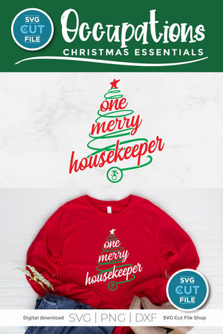 Housekeeper Christmas svg, One Merry Housekeeper SVG SVG Cut File 