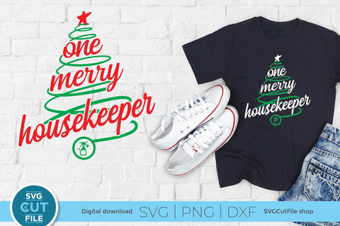 Housekeeper Christmas svg, One Merry Housekeeper SVG SVG Cut File 