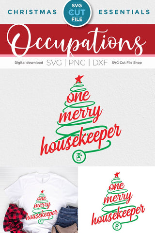 Housekeeper Christmas svg, One Merry Housekeeper SVG SVG Cut File 