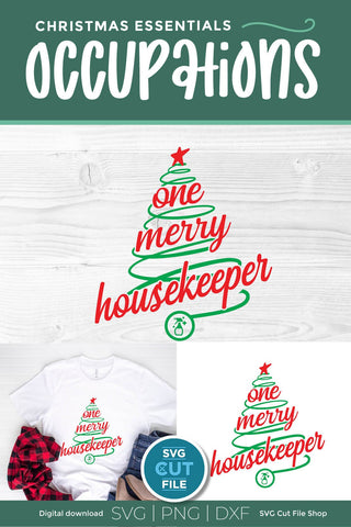 Housekeeper Christmas svg, One Merry Housekeeper SVG SVG Cut File 