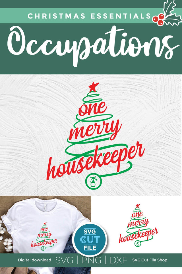Housekeeper Christmas svg, One Merry Housekeeper SVG SVG Cut File 