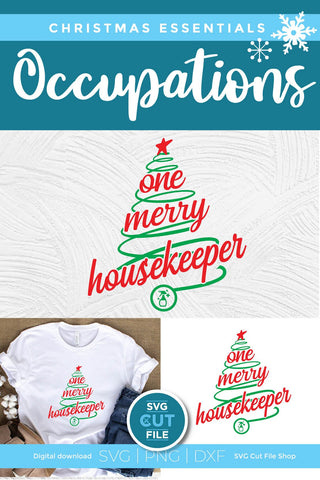 Housekeeper Christmas svg, One Merry Housekeeper SVG SVG Cut File 