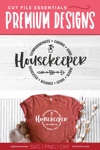 Housekeeper svg with round circle for men or women SVG SVG Cut File 
