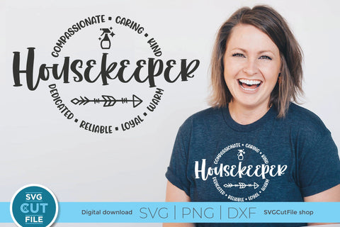 Housekeeper svg with round circle for men or women SVG SVG Cut File 