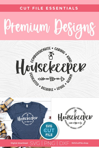 Housekeeper svg with round circle for men or women SVG SVG Cut File 