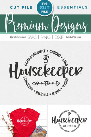 Housekeeper svg with round circle for men or women SVG SVG Cut File 