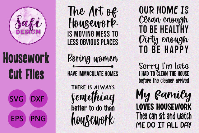 Housework SVG Cut Files SVG Safi Design 