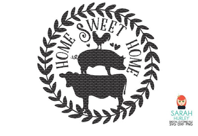 How Sweet Home Farmhouse Wreath SVG Sarah Hurley 