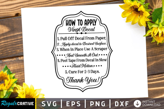 How to apply vinyl decal SVG SVG Regulrcrative 