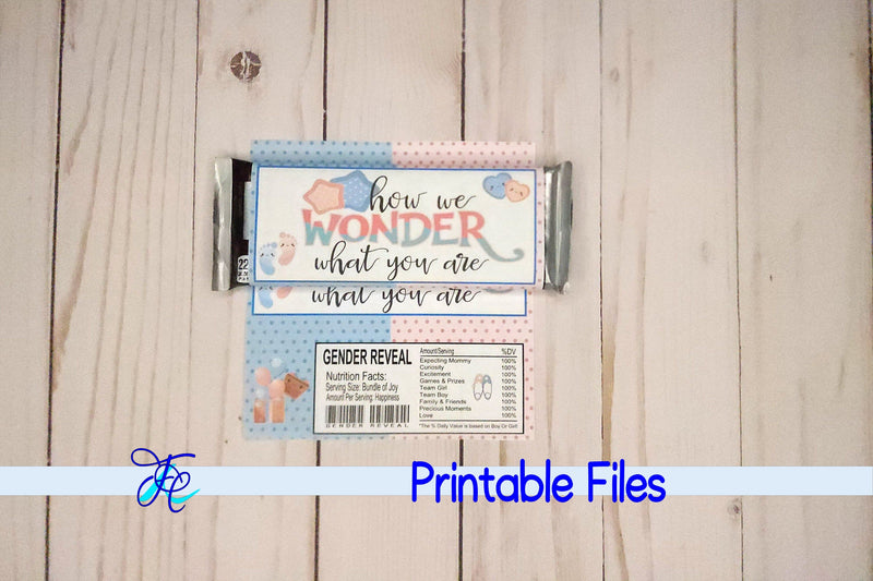How We Wonder What You Are Candy Bar Wrapper v1 3D Paper Family Creations 