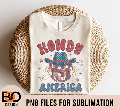 Howdy America PNG Shirt Design, American Png, Cowboy Western Country Girl, 4th Of July Design, American Patriotic, Png Sublimation Download Sublimation BOO-design 