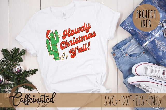 Howdy Christmas Y'all SVG, PNG SVG Caffeinated SVGs 