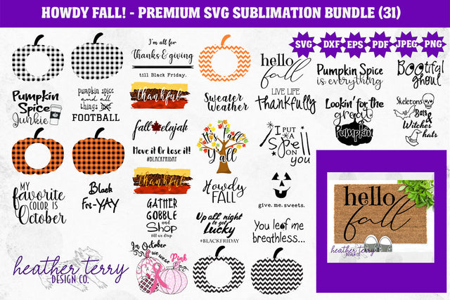 Howdy Fall SVG Sublimation Bundle SVG Heather Terry Design Co. 