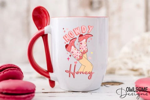 Howdy Honey Cowgirl Valentine Sublimation Owlsome.Designs 