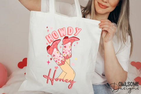 Howdy Honey Cowgirl Valentine Sublimation Owlsome.Designs 