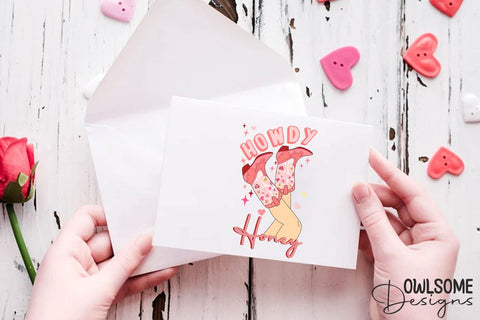 Howdy Honey Cowgirl Valentine Sublimation Owlsome.Designs 
