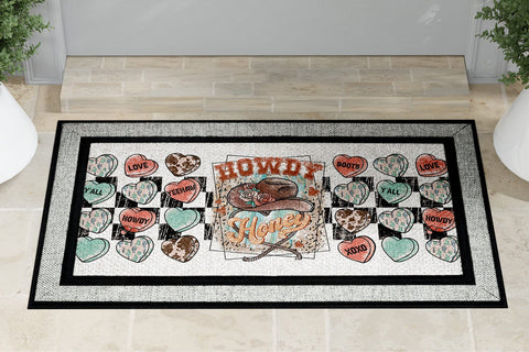 Howdy Honey Western Valentines Door Mat Sublimation PNG Sublimation BijouBay 