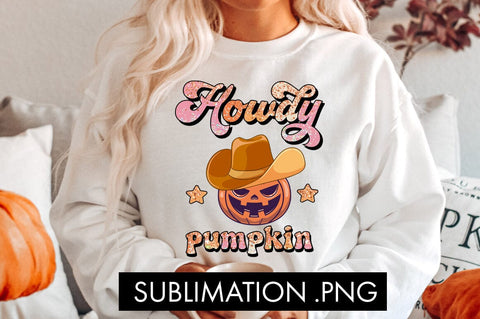 Howdy Pumpkin Halloween Sublimation PNG Sublimation Freeling Design House 