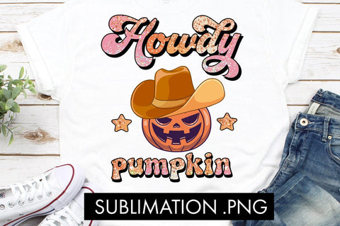 Howdy Pumpkin Halloween Sublimation PNG Sublimation Freeling Design House 
