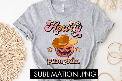 Howdy Pumpkin Halloween Sublimation PNG Sublimation Freeling Design House 
