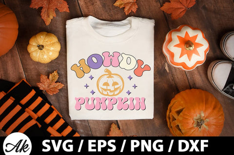 Howdy pumpkin Retro SVG SVG akazaddesign 