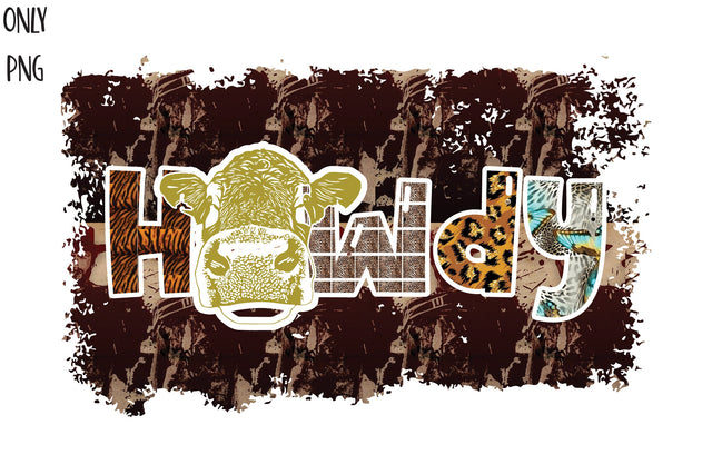 Howdy Western Cow Sublimation PNG Sublimation Jagonath Roy 