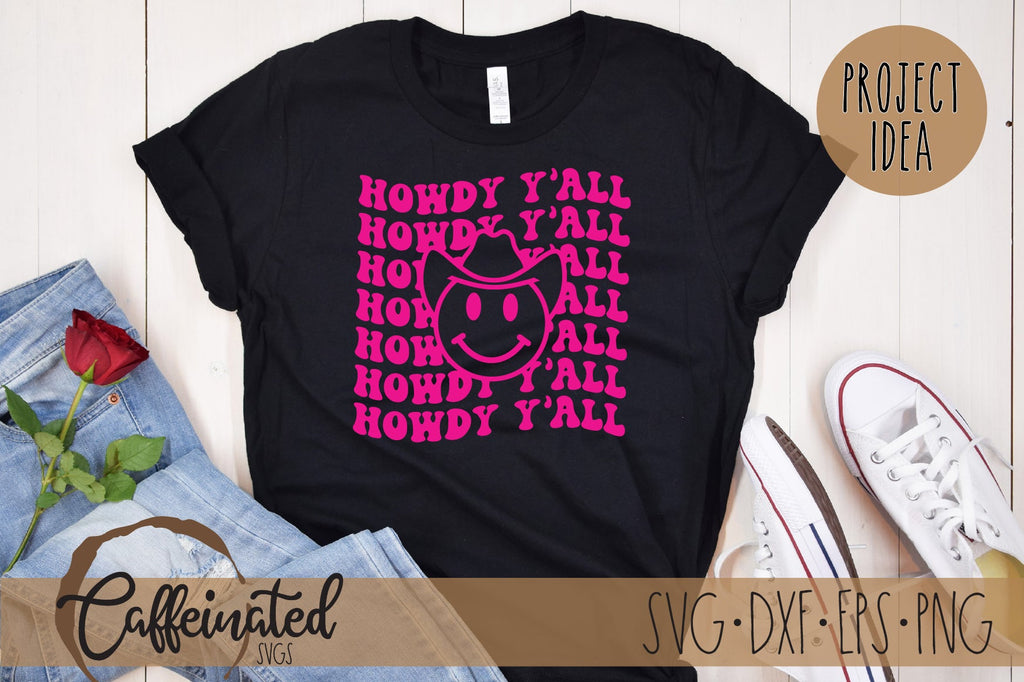 Howdy Y'all SVG, Smiley Face svg - So Fontsy
