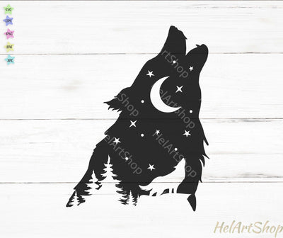 Howling Wolf SVG, Wolf Head SVG, Animal SVG SVG _HelArtShop_ 