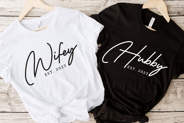 Hubby and Wifey SVG | PNG | EPS | DXF SVG Partypantaloons 