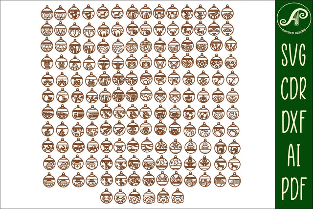 HUGE bundle Christmas Ornament templates SVG SVG APInspireddesigns 