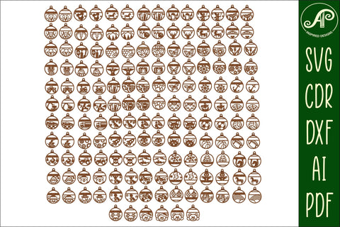 HUGE bundle Christmas Ornament templates SVG SVG APInspireddesigns 