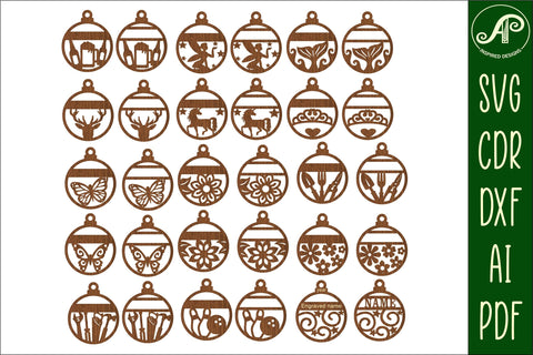 HUGE bundle Christmas Ornament templates SVG SVG APInspireddesigns 