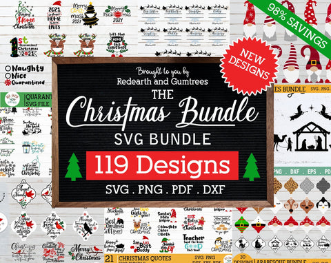 HUGE Christmas bundle SVG, quarantine quotes,arabesque,gnome SVG Redearth and gumtrees 