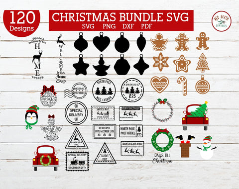 HUGE Christmas bundle SVG,gnome,santa mail,bauble,cardinal SVG Redearth and gumtrees 