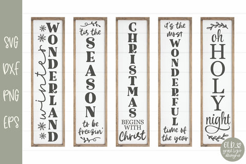 Huge Christmas Porch Sign Bundle | Christmas SVG Bundle | Porch Leaner Bundle | Vertical Christmas SVGs SVG Grace Lynn Designs 