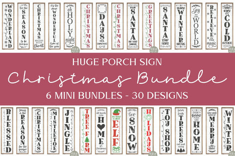 Huge Christmas Porch Sign Bundle | Christmas SVG Bundle | Porch Leaner Bundle | Vertical Christmas SVGs SVG Grace Lynn Designs 