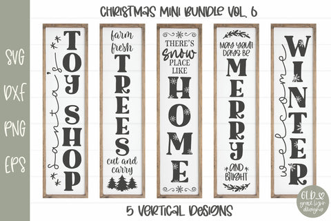 Huge Christmas Porch Sign Bundle | Christmas SVG Bundle | Porch Leaner Bundle | Vertical Christmas SVGs SVG Grace Lynn Designs 