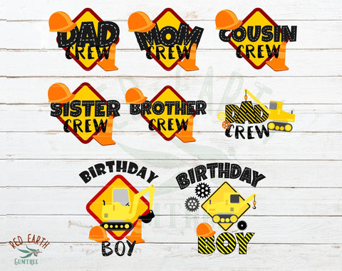 HUGE construction theme bundle SVG, construction birthday SVG Redearth and gumtrees 