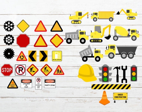 HUGE construction theme bundle SVG, construction birthday SVG Redearth and gumtrees 
