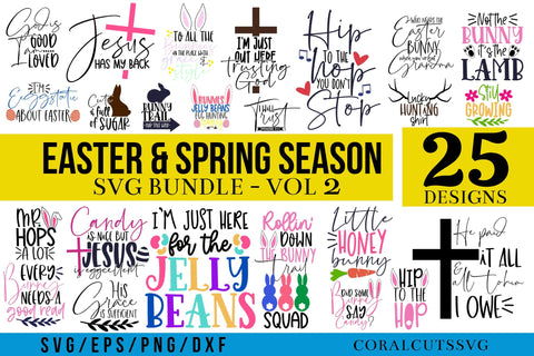 HUGE Easter & Spring Season Bundle SVG CoralCutsSVG 