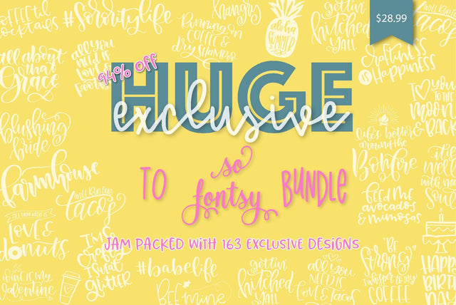 Huge Exclusive to So Fontsy Bundle Bundle So Fontsy Design Shop 