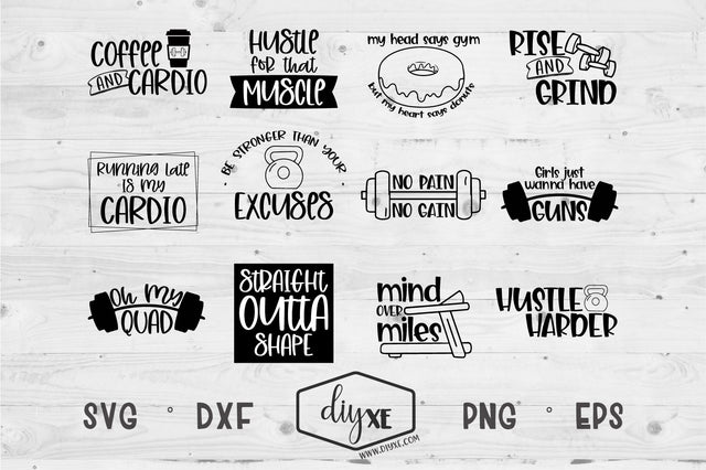 Huge Fitness Bundle SVG DIYxe Designs