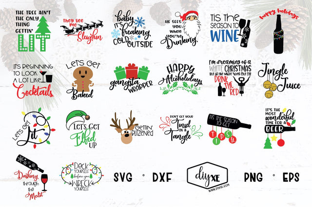 Huge Funny Christmas Bundle SVG DIYxe Designs
