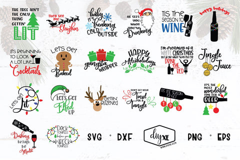 Huge Funny Christmas Bundle SVG DIYxe Designs 