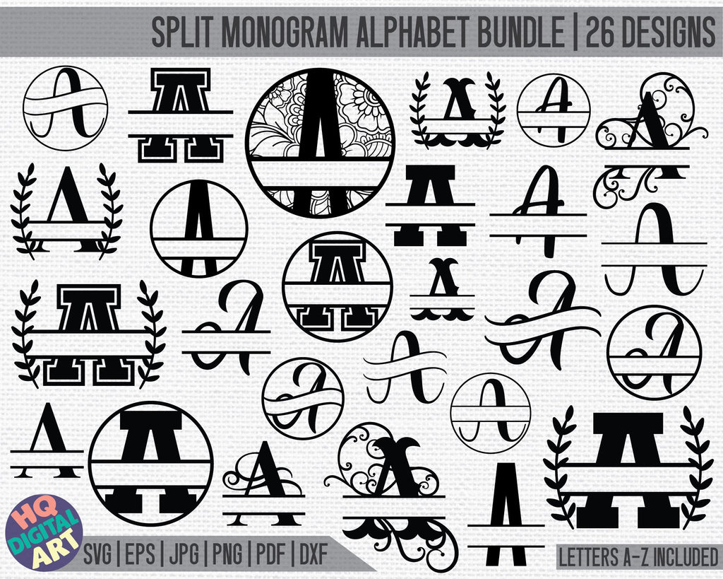 Monogram SVG Circle Alphabet Letter ABC - Origin SVG Art